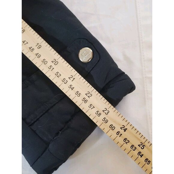 Steve Madden Parka Black Faux Fur Trim And Lining Removable Hood Sz M Penny Lane - Picture 15 of 16